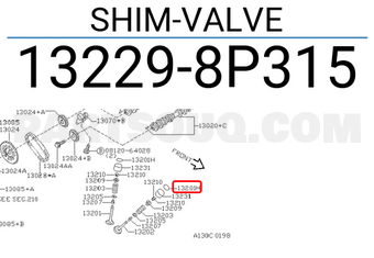 Nissan 132298P315 SHIM-VALVE