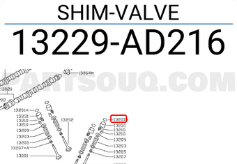 Nissan 13229AD216 SHIM-VALVE