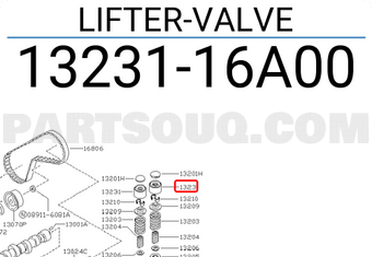 Nissan 1323116A00 LIFTER-VALVE