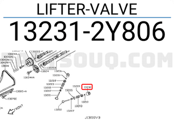 Nissan 132312Y806 LIFTER-VALVE