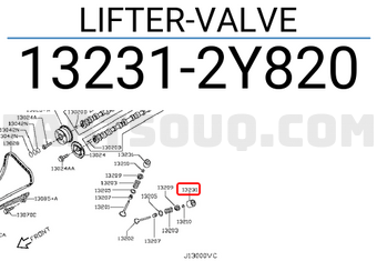 Nissan 132312Y820 LIFTER-VALVE