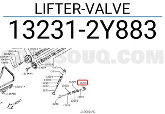 Nissan 132312Y883 LIFTER-VALVE
