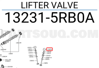Nissan 132315RB0A LIFTER VALVE