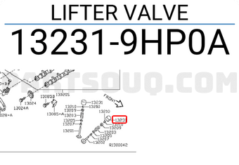 Nissan 132319HP0A LIFTER VALVE