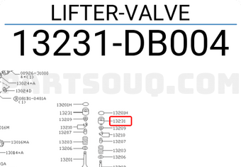 Nissan 13231DB004 LIFTER-VALVE