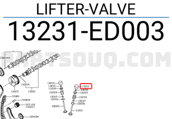 Nissan 13231ED003 LIFTER-VALVE