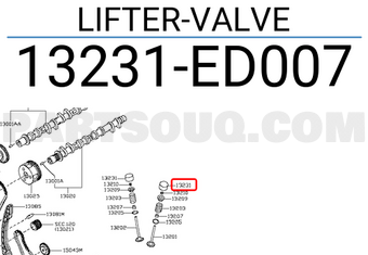 Nissan 13231ED007 LIFTER-VALVE