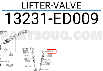Nissan 13231ED009 LIFTER-VALVE