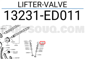 Nissan 13231ED011 LIFTER-VALVE