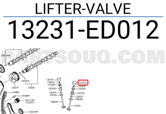 Nissan 13231ED012 LIFTER-VALVE