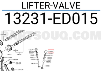 Nissan 13231ED015 LIFTER-VALVE