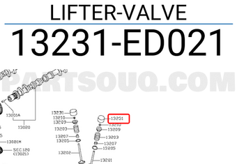 Nissan 13231ED021 LIFTER-VALVE