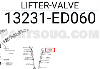Nissan 13231ED060 LIFTER-VALVE