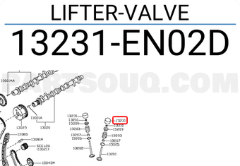 Nissan 13231EN02D LIFTER-VALVE