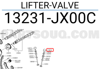 Nissan 13231JX00C LIFTER-VALVE