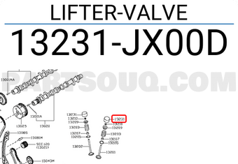 Nissan 13231JX00D LIFTER-VALVE