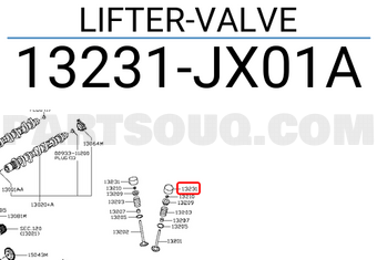 Nissan 13231JX01A LIFTER-VALVE