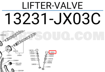 Nissan 13231JX03C LIFTER-VALVE