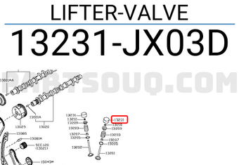 Nissan 13231JX03D LIFTER-VALVE