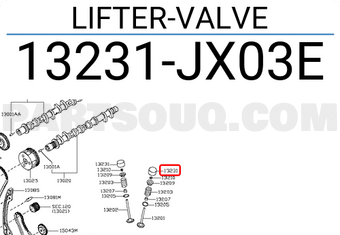 Nissan 13231JX03E LIFTER-VALVE
