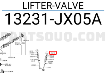 Nissan 13231JX05A LIFTER-VALVE