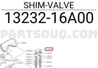 Nissan 1323216A00 SHIM-VALVE