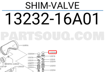 Nissan 1323216A01 SHIM-VALVE