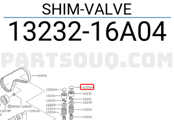 Nissan 1323216A04 SHIM-VALVE