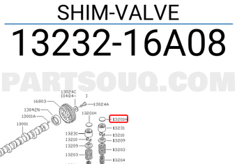 Nissan 1323216A08 SHIM-VALVE
