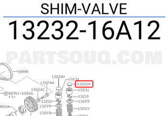 Nissan 1323216A12 SHIM-VALVE
