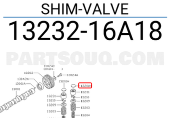 Nissan 1323216A18 SHIM-VALVE