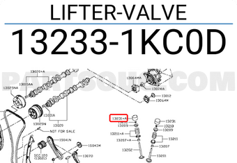 Nissan 132331KC0D LIFTER-VALVE