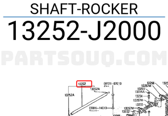 Nissan 13252J2000 SHAFT-ROCKER