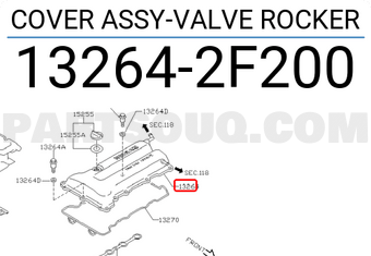 Nissan 132642F200 COVER ASSY-VALVE ROCKER