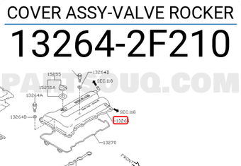 Nissan 132642F210 COVER ASSY-VALVE ROCKER