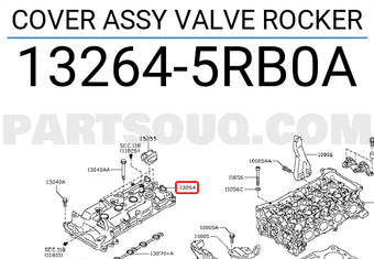 Nissan 132645RB0A COVER ASSY VALVE ROCKER