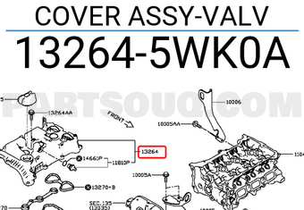 Nissan 132645WK0A COVER ASSY-VALV