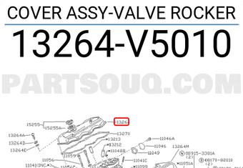 Nissan 13264V5010 COVER ASSY-VALVE ROCKER