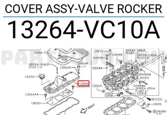 Nissan 13264VC10A COVER ASSY-VALVE ROCKER