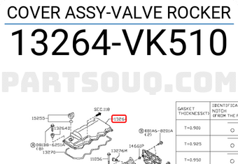 Nissan 13264VK510 COVER ASSY-VALVE ROCKER