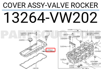 Nissan 13264VW202 COVER ASSY-VALVE ROCKER