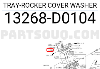Nissan 13268D0104 TRAY-ROCKER COVER WASHER
