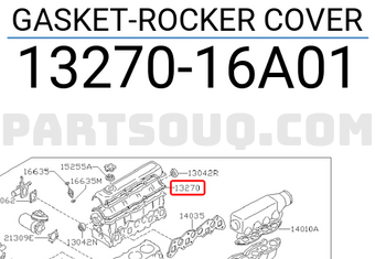 Nissan 1327016A01 GASKET-ROCKER COVER