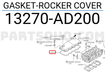Nissan 13270AD200 GASKET-ROCKER COVER