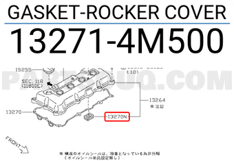Nissan 132714M500 GASKET-ROCKER COVER