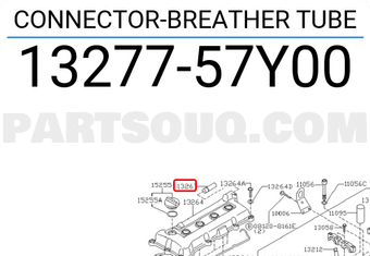 Nissan 1327757Y00 CONNECTOR-BREATHER TUBE