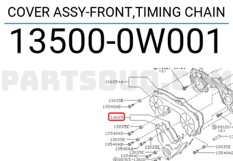Nissan 135000W001 COVER ASSY-FRONT,TIMING CHAIN