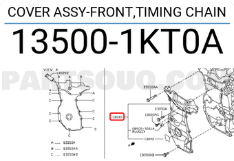 Nissan 135001KT0A COVER ASSY-FRONT,TIMING CHAIN