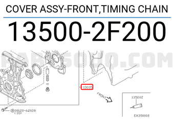 Nissan 135002F200 COVER ASSY-FRONT,TIMING CHAIN