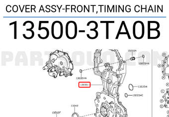 Nissan 135003TA0B COVER ASSY-FRONT,TIMING CHAIN